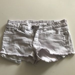 White denim shorts